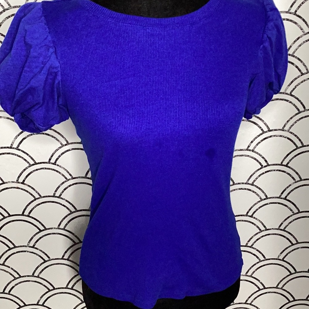 Vince Camuto Women's Blue Puff Sleeve Top